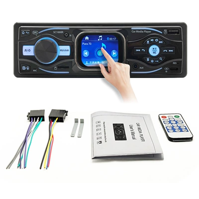 Car mp3 Small-Screen Player Bluetooth Hands-Free - 12v-universal-wiring-harness-official-standard-configuration-sc1668k-with-touch