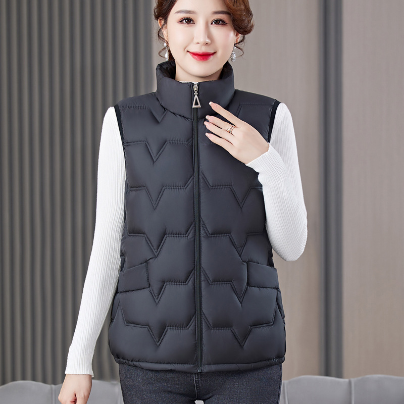 2023 otoño y invierno nuevo chaleco de algodón mujer corto estilo coreano sin mangas chaleco de plumón chaleco de gran tamaño chaleco hombro image 6