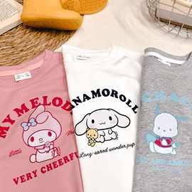 女童纯棉打底衫新款上衣马卡龙休闲儿童洋气百搭宝宝卡通印花t恤