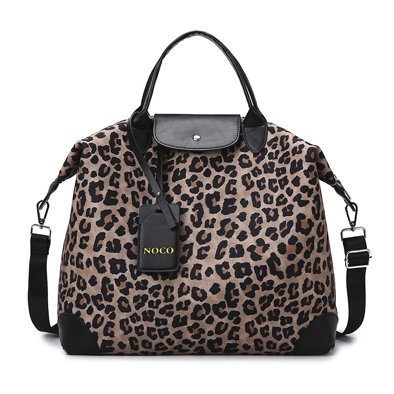 Bolsa de viaje de leopardo transfronterizo, bolsa de yoga, bolsa deportiva de ocio de gran capacidad para mujeres, bolsa de musculación de moda europea y americana.