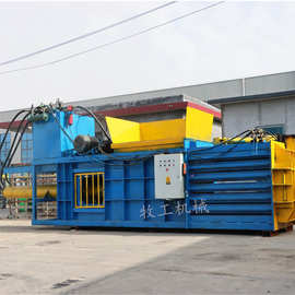 液压打包机视频河北大型卧式图片200吨全钢板纸箱