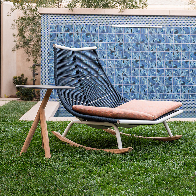 Al Aire Libre ratán solo ocio Silla de ratán sofá al aire libre balcón terraza sala de sol mecedora perezoso reclinable combinación image 2