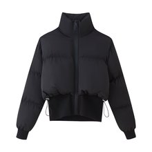 欧美跨境速卖通秋冬爆款拼接短款棉服外套