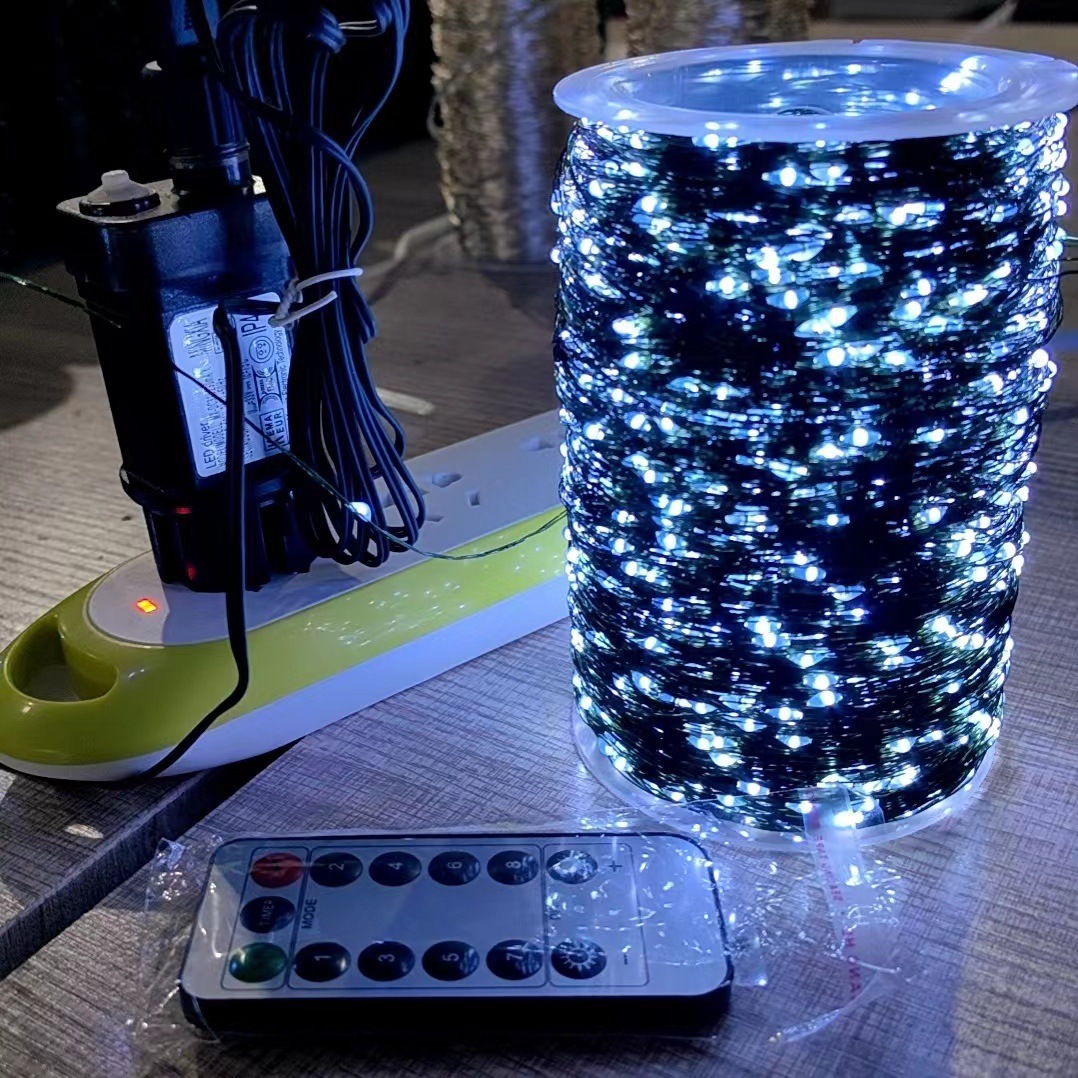 Luces de Navidad, luces intermitentes, luces de cadena, estrellas, luces de estrellas, luces de colores, luces de ambiente de campamento, luces decorativas, luces alrededor del árbol