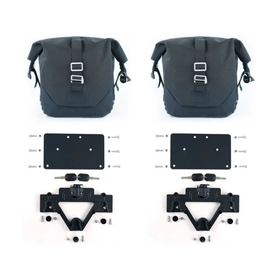 shelf quick release side bag – Motorcycle bumper - black-new-canvas-side-bag-1-pair-mounting-bracket