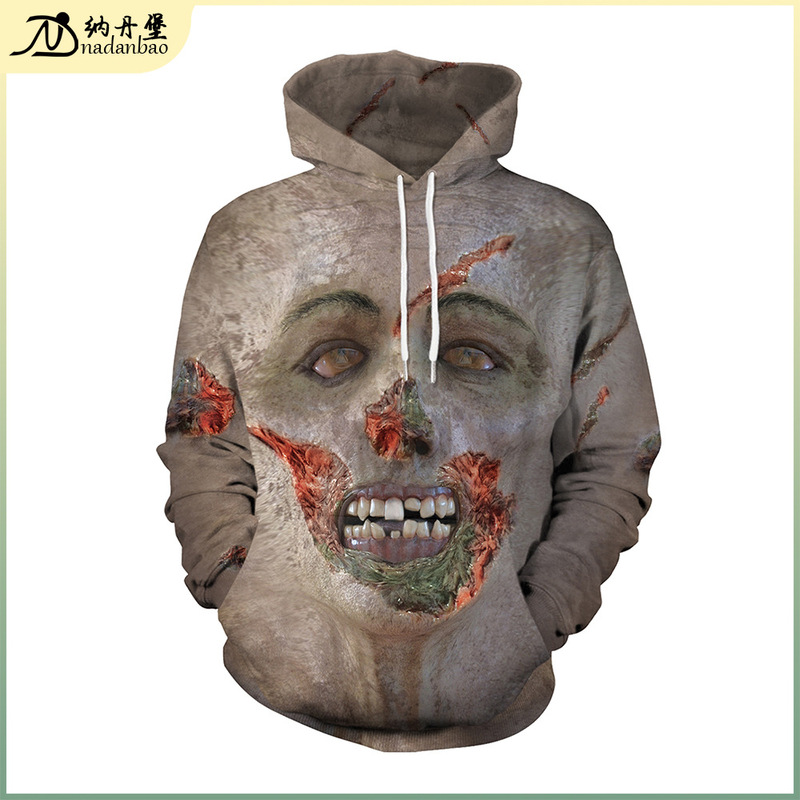 wish Amazon cross-border supply Halloween horror zombie 3d pattern hooded sweater WB101-020