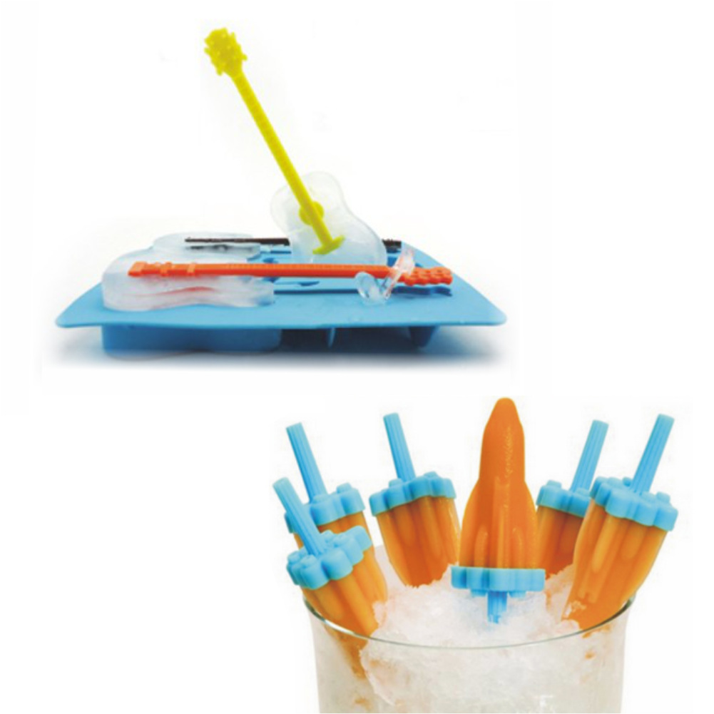 rocket Popsicle guitar Ice Cube Popsicles Ice Popsicle mould Plastic The stirring rod Ice block mould Ice Cube mould