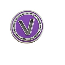 定制金属V形字母纪念币 锌合金烤漆上色双面纪念币纪念章现成模具