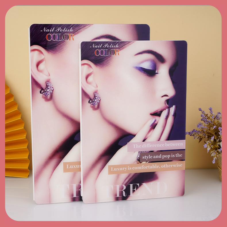 Tablero de exhibición de tarjeta de color de uñas de moda acabado manicura lentejuelas tablero de exhibición de tarjeta de color caramelo