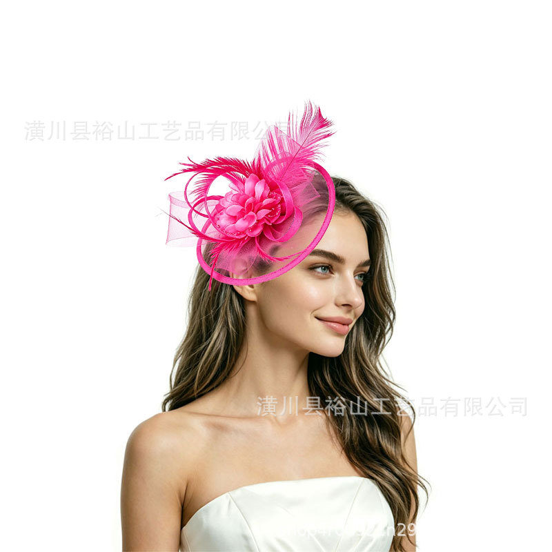 European and American Amazon headwear, feather and flower hair accessories, fashionable bridal party headpieces, extravagant and elegant party hats