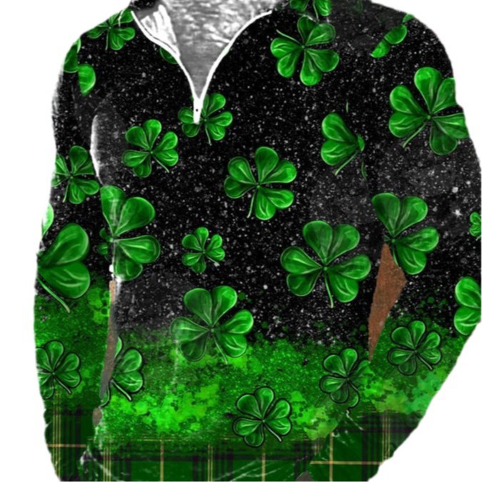 Camiseta de manga larga de estilo retro americano con estampado digital para hombre otoño nueva camisa POLO con cremallera MB14