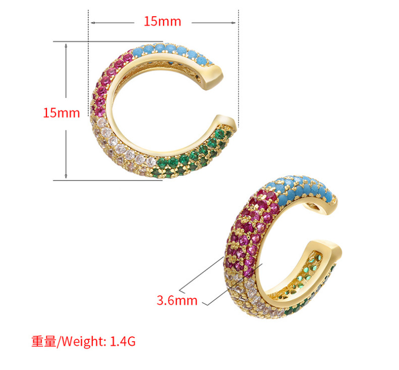 2g Weight Zircon Inlay Material Fashion Geometric Plating Copper Zircon Copper Earrings