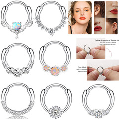 Cross-border best-selling new stainless steel nose ring piercing jewelry with diamonds, piercing nose stud earring, foreign trade accessories