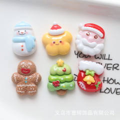 新しいクリスマス樹脂装飾品アクセサリー工場卸売 光沢のあるクリスマスツリースター ヘアピン素材