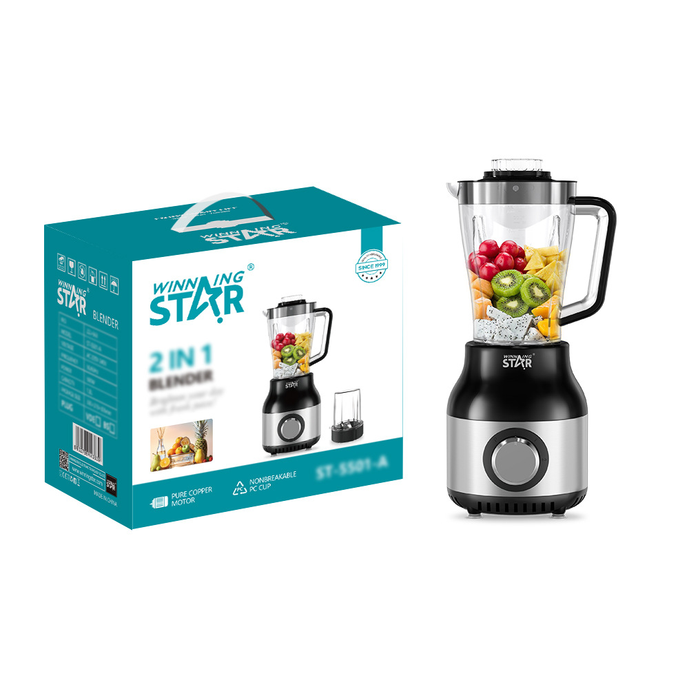 Winningstar cross-border 1.8L de cuatro cuchillos de acero inoxidable exprimidor de jugo de café multifuncional dos en uno exprimidor