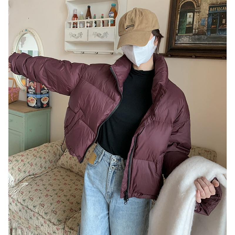 2025欧美棉服女冬加厚立领宽松短款韩版高腰面包服小个子棉衣外套|undefined