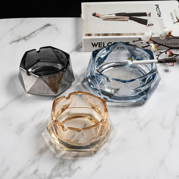 Creative glass elite trend fashionable big ashtray for office