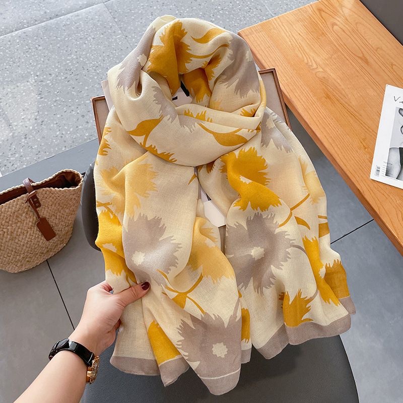 2025 New Scarf Long Scarf Warm High-End Cotton and Linen Long Versatile Shawl Neck Scarf Scarf Fashion