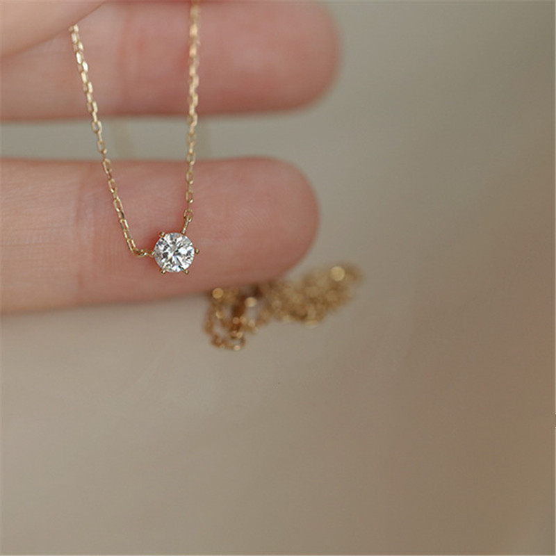 14K Gold Plated Plating Material 925 Sterling Silver Cable Chain Geometric Pendant Necklace
