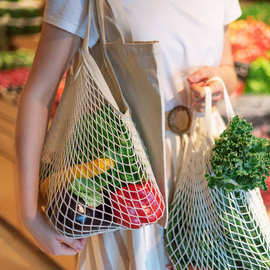 编制网兜沙滩购物袋织网编织渔网网兜全包水果蔬菜棉袋沙滩购物网
