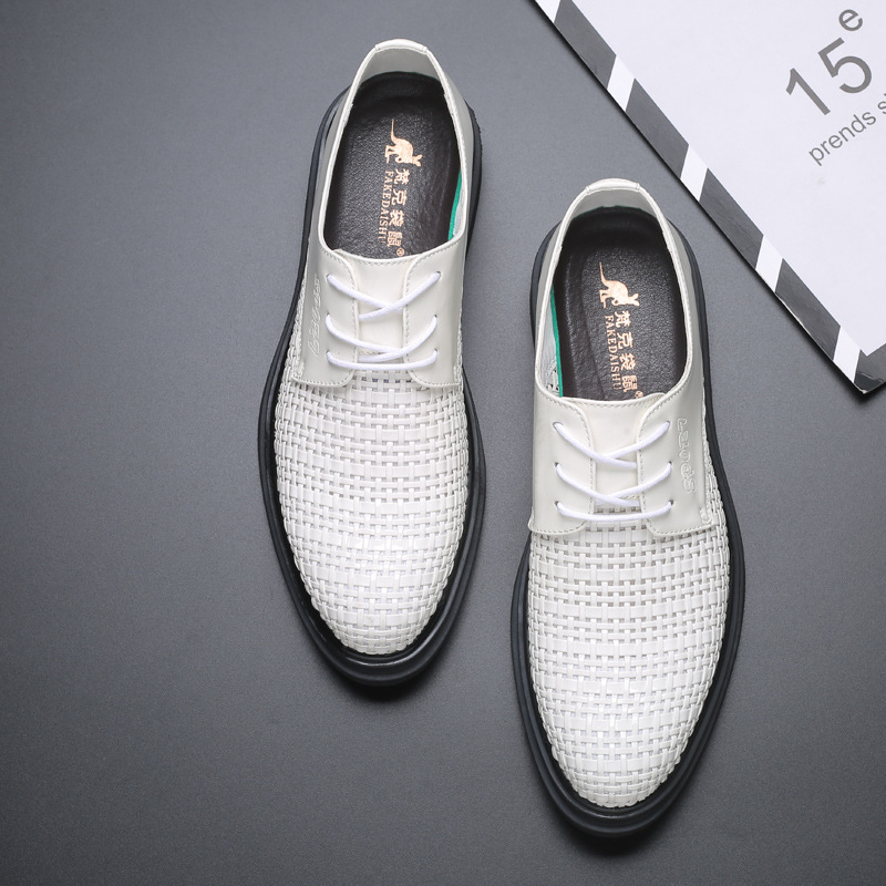 Sandalias de hombre de verano hombre tejido a mano transpirable ropa de negocios casual zapatos de cuero zapatos de hombre zapatos de hombre