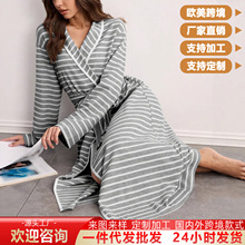 欧美跨境女装秋冬女士裙子时尚休闲性感居家保暖浴袍睡裙连衣裙