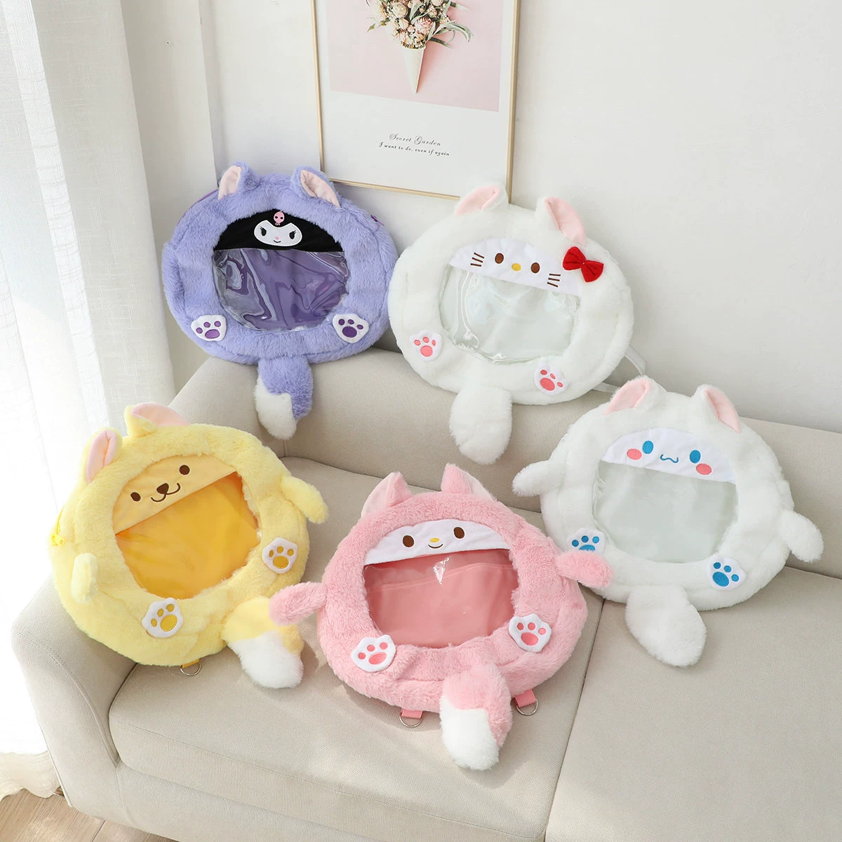 Cartoon backpack, capacious one-shoulder bag, handheld organizer bag to go out