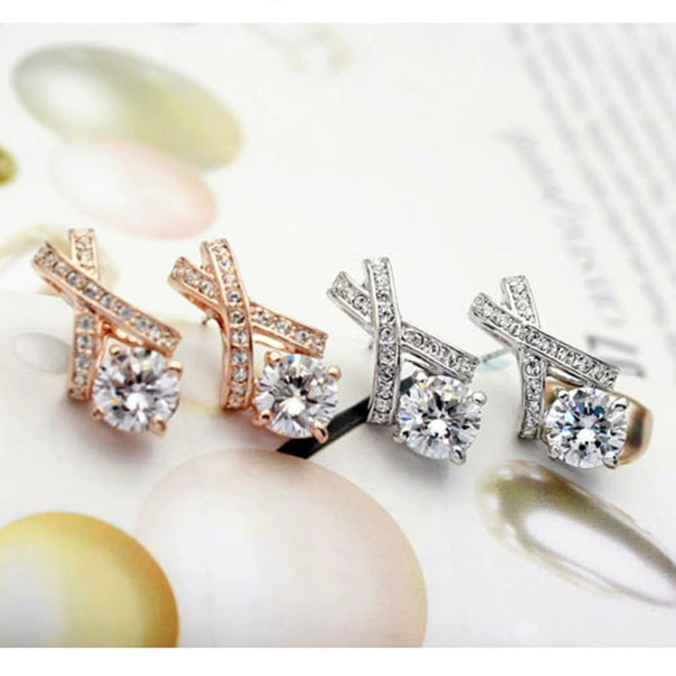 Sophisticated hypoallergenic zirconium, earrings, simple and elegant design, Korean style, bright catchy style
