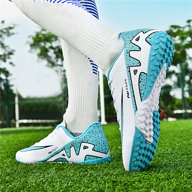 Zapatos de fútbol altos y bajos para hombres y mujeres tf clavos rotos ag clavos largos estudiantes de primaria y secundaria niños niños entrenamiento de competencia de césped artificial