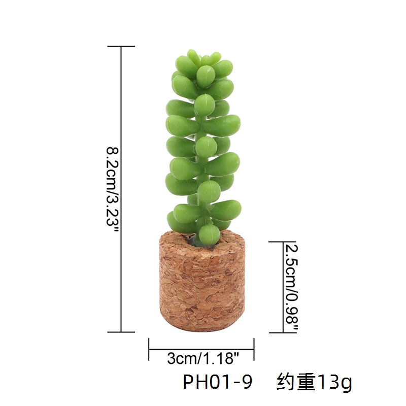 Simulación de suministro transfronterizo suculenta flor artificial en maceta Corcho decoración del coche simulación planta tapón de vino refrigerador pegatinas al por mayor