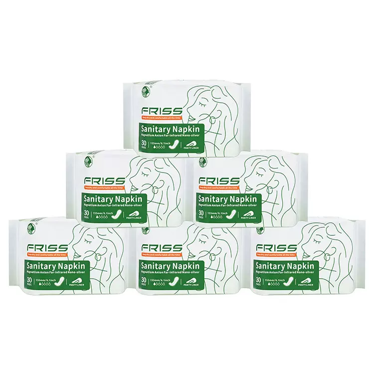 跨境英文包装FRISS菲丽丝卫生巾外贸工厂出口批发护垫源头厂家
