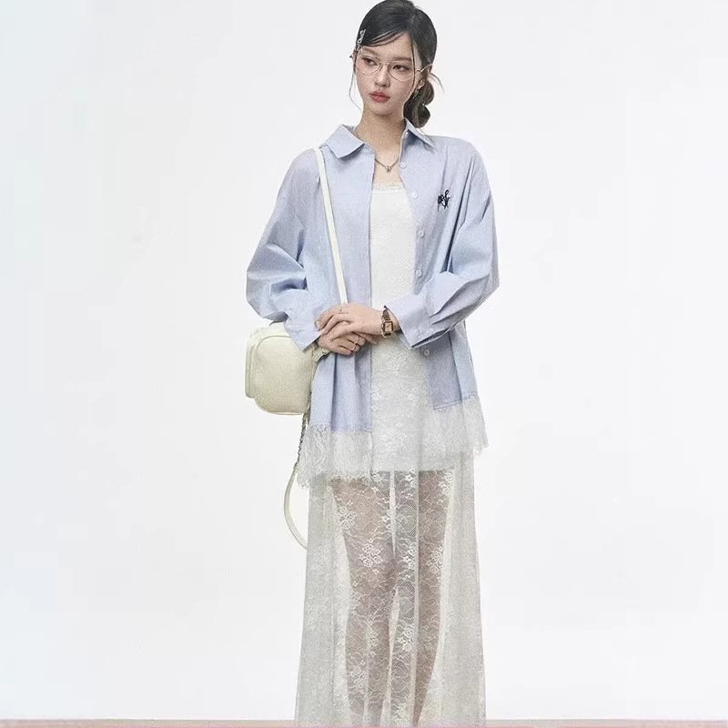 [New Product on March 20Th] Westayone Original Long Loose Lace Dress/Lace Patchwork Shirt