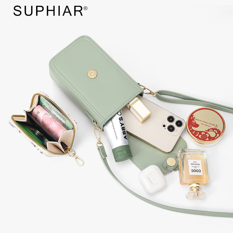 Monedero vertical para teléfono móvil, bolso pequeño de mensajero, bolso de teléfono móvil multicapa, flor, bolso de teléfono móvil multifuncional simple, moda femenina