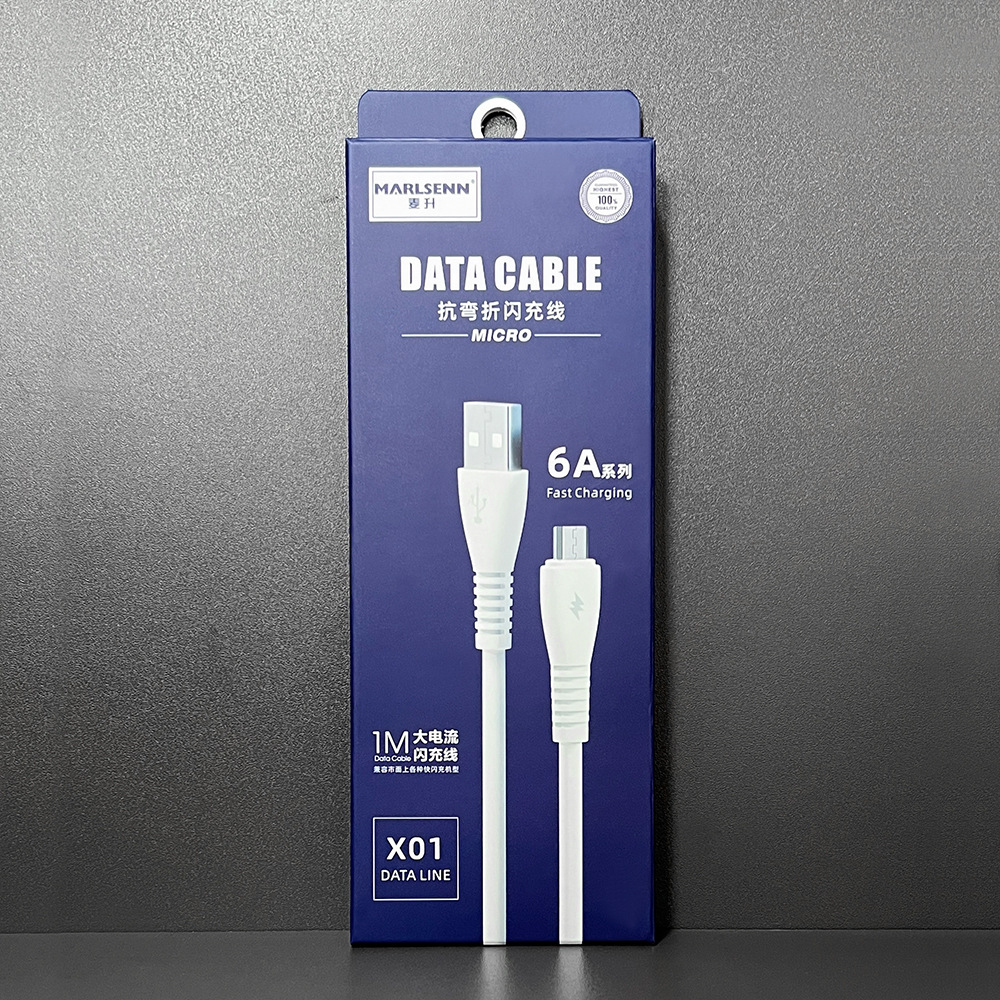 Para Android 90cm cable micro USB cable de datos de carga de teléfono móvil moldeado por inyección de PVC 4 núcleos 2A cable de carga rápida