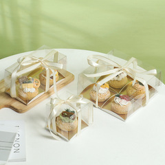 1/2/4 large fruit meringue puffs transparent small 3-inch tiramisu French mousse baking packaging box