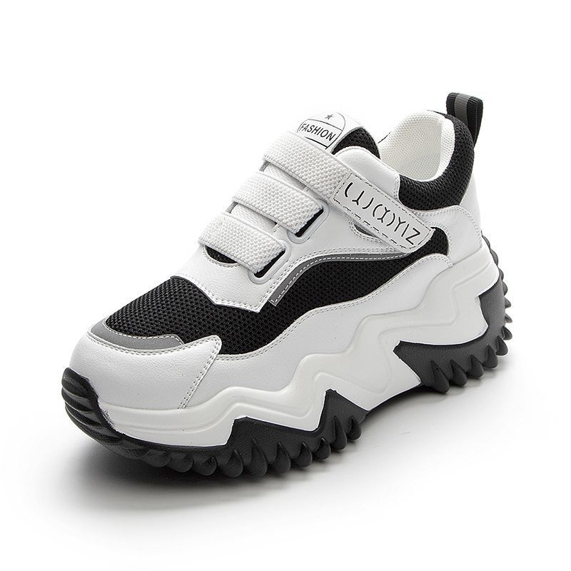 Comercio exterior Velcro zapatos muffin zapatos papá mujer 2026 nuevo aumento de suela gruesa zapatos deportivos casuales de red al por mayor