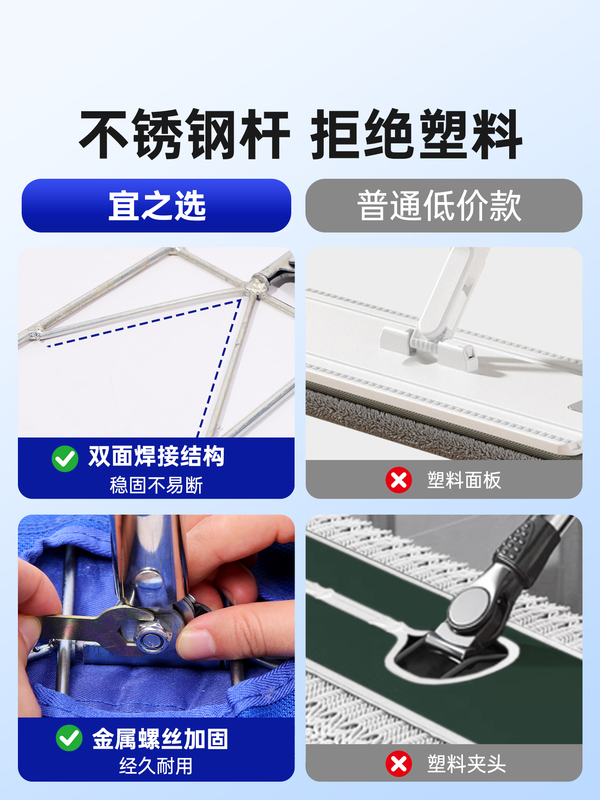 P66D Mop Factory Workshop Large Area Flat Mop Commercial Dust Pusher Industrial Cleaning Mop for Restaurants