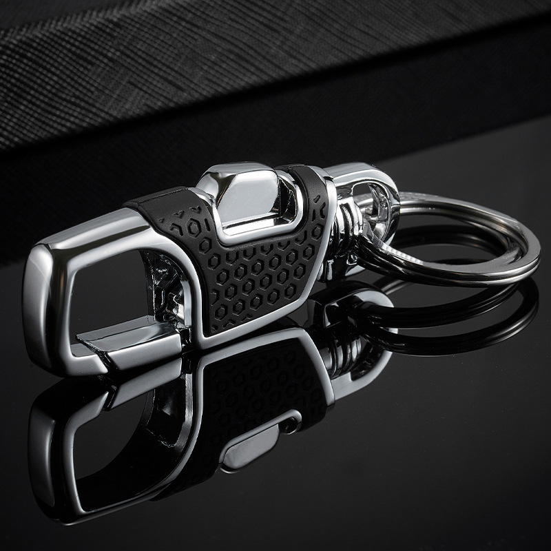 男性と女性のためのクリエイティブなキーホルダーペンダント、ビジネスマン、ハイエンドのウエストハンギングカーキーチェーン、シンプルなキーホルダーキーリング