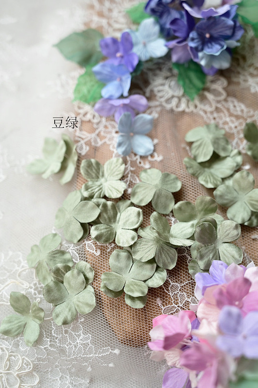 B6 ホットフラワー造花サテン立体プリーツフラワーアクセサリー DIY 手作りベビー服花材アジサイの花びら|undefined