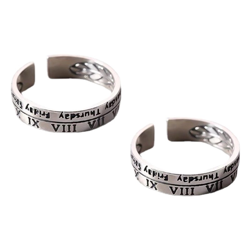 European and American Hip Hop Roman Numerals Ring Sexy and Cold Wind Open Finger Ring Internet Celebrity Retro Joint Ring Tide 1188