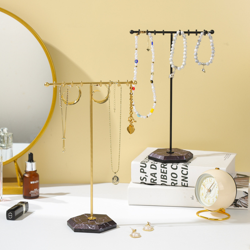 Modern Style, Classic Style Style 1 Piece Metal Iron Modern Style Classic Style Double Row 8 Hook Jewelry Display Jewelry Rack