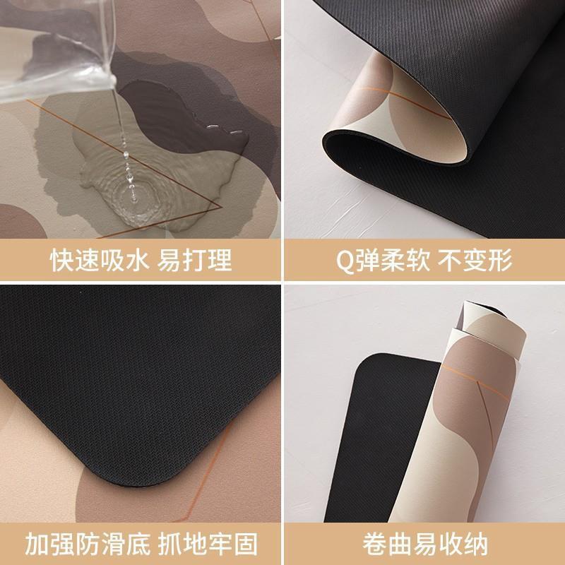 大理石の紋様の浴室の入り口のマットのトイレのじゅうたんの柔らかい珪藻泥の吸水マットの滑り止めの楕円形の足のマット|undefined