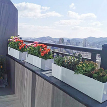 阳台花盆长方形长条花槽种菜盆栏杆悬挂花箱露台种花种植箱自世贵