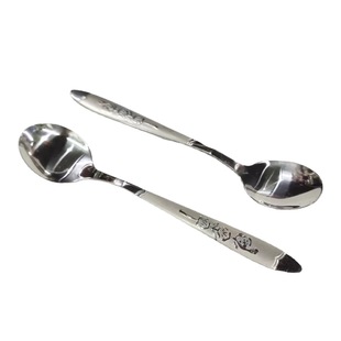 Polished Stainless Steel Spoon Round Head Pointed Flavoring Spoon Coffee Spoon