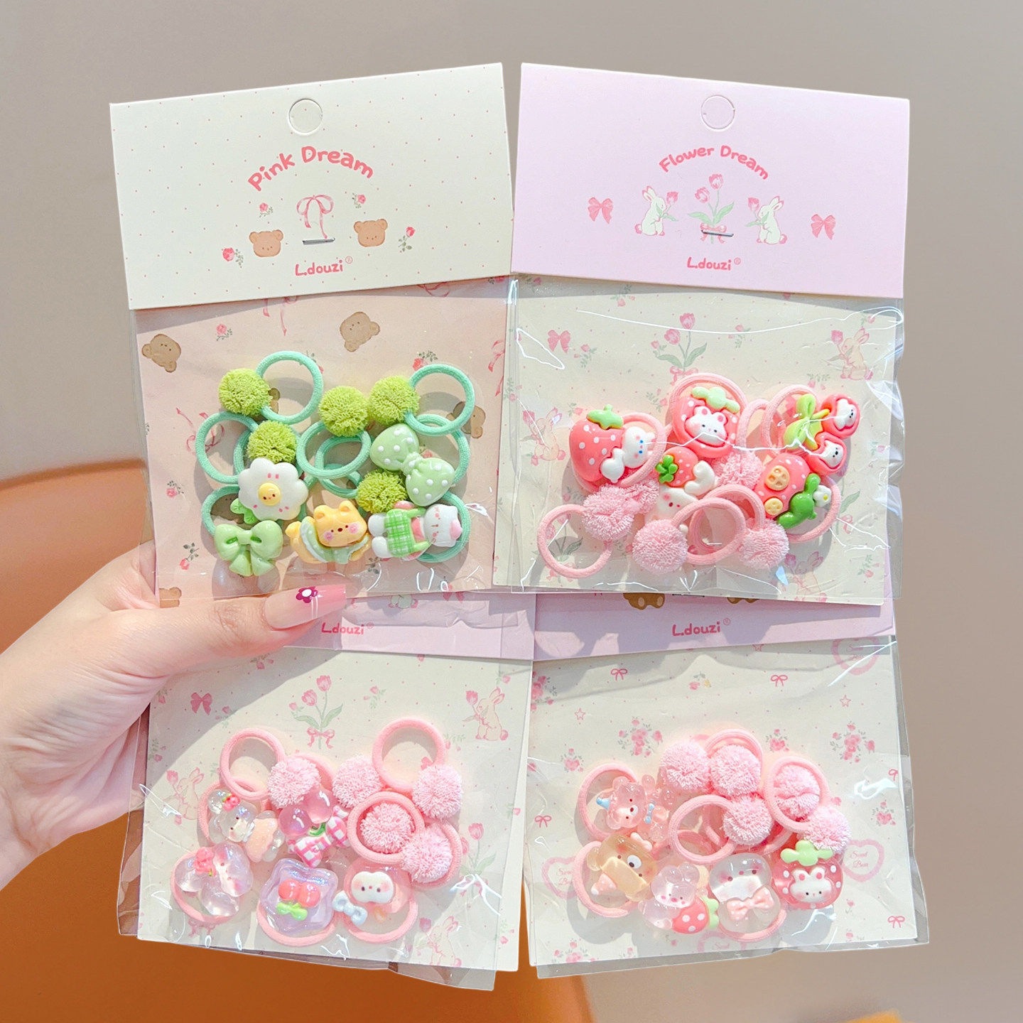 Niños coloridos lindos viento dulce dibujos animados anillo para el cabello bebé joyas para el cabello niñas de alta elasticidad no lesionar toque de cabello