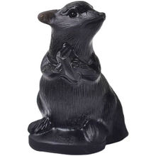 天然黑曜石老鼠摆件手工雕刻客厅本命年十二生肖鼠招财转运吉祥物