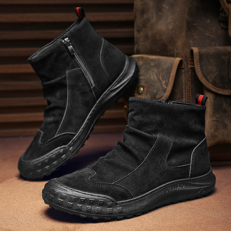 Martin botas otoño-invierno nuevo estilo de hombre moda versátil zapatos de trabajo británicos botas cortas retrógradas botas medias resistentes al desgaste