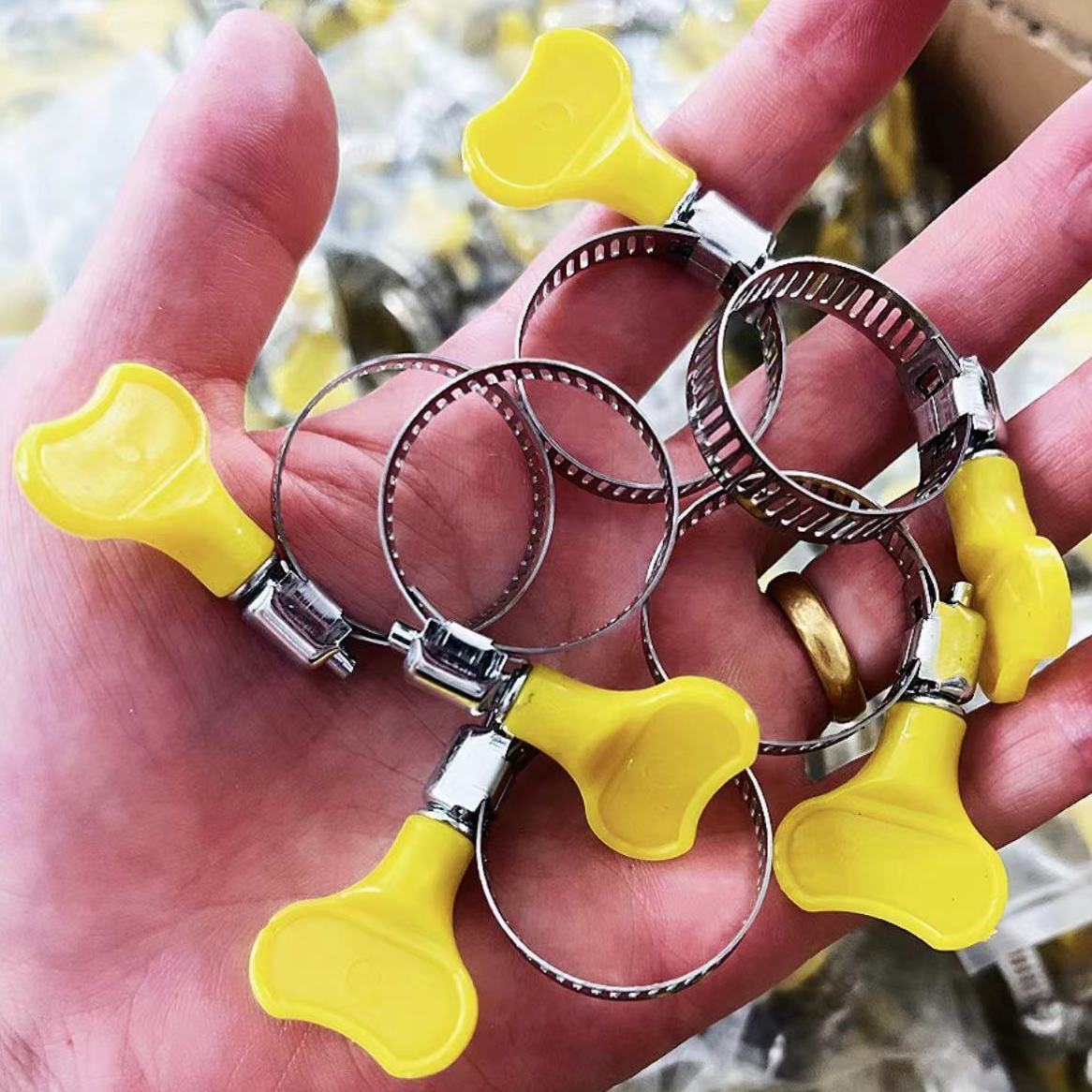 卡箍收紧箍手柄水管松紧箍洗衣机水带快速排水管4分不锈钢卡扣6分