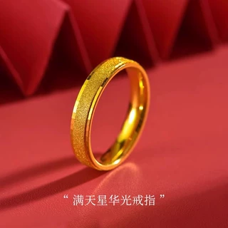 越南沙金高级感爆款满天星戒指爆闪磨砂久不掉色情侣饰品货源批发