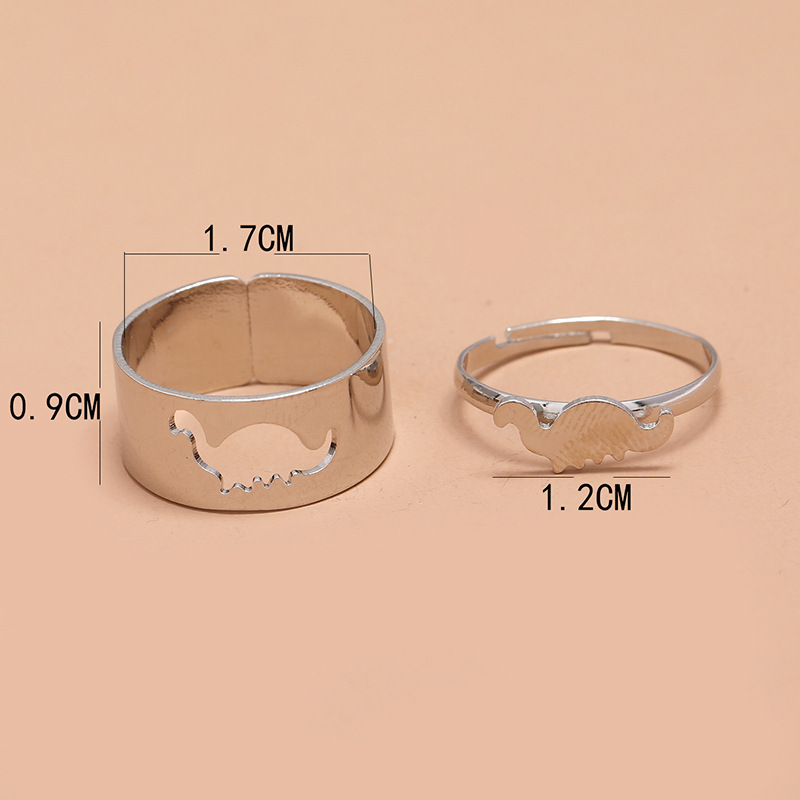 Fashion Simple Hollow Opening Adjustable 2-piece Dinosaur Ring Wholesale Nihaojewelry display picture 7